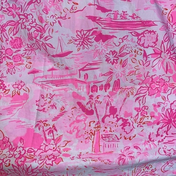 Lilly Pulitzer Azora Cotton Midi Dress‎ Peony Pink Seaside Scene 14 - Picture 9 of 14